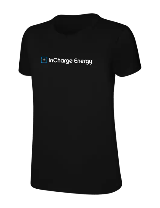 Womens Ring Spun Jet Black 4.5 oz T-Shirt w/InCharge Logo