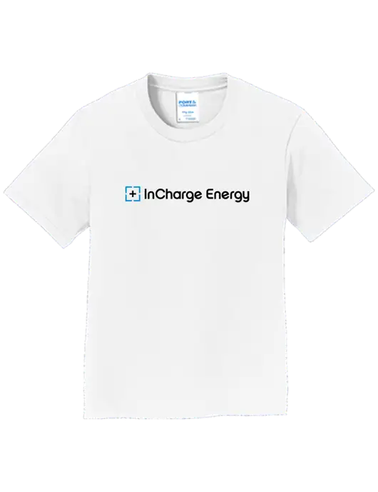 Youth Ring Spun White 4.5 oz T-Shirt w/InCharge Logo