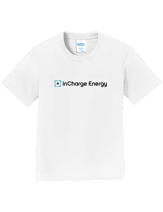 Youth Ring Spun White 4.5 oz T-Shirt w/InCharge Logo