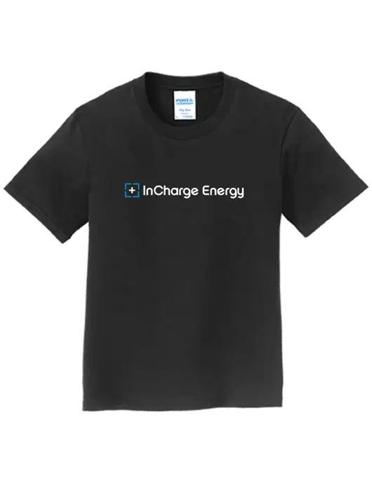Youth Ring Spun Jet Black 4.5 oz T-Shirt w/InCharge Logo