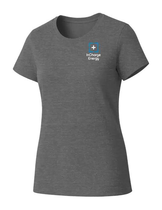 Womens Seriously Soft Grey Frost T-Shirt w/InCharge Logo
