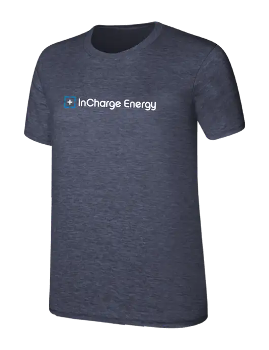 Womens Ring Spun Heather Navy 4.5 oz T-Shirt w/InCharge Logo