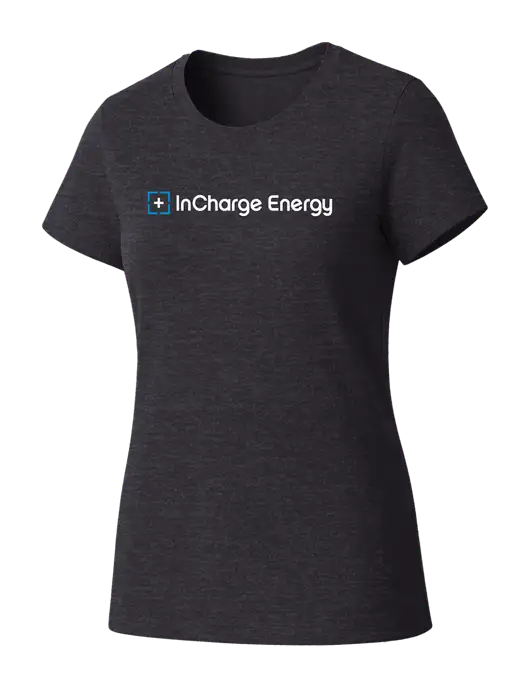 Womens Seriously Soft Heathered Charcoal T-Shirt w/InCharge Logo