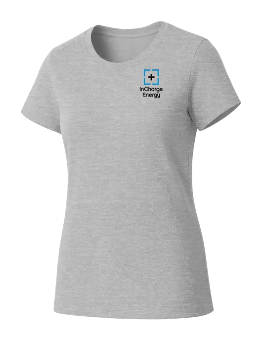 Womens Seriously Soft Light Heathered Grey T-Shirt w/InCharge Logo