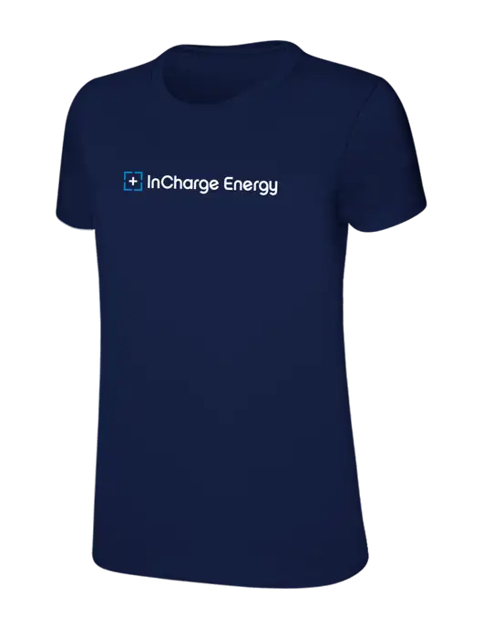 Womens Ring Spun Navy 4.5 oz T-Shirt w/InCharge Logo