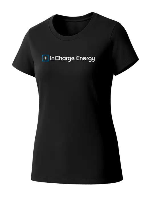Womens Seriously Soft Black T-Shirt w/InCharge Logo