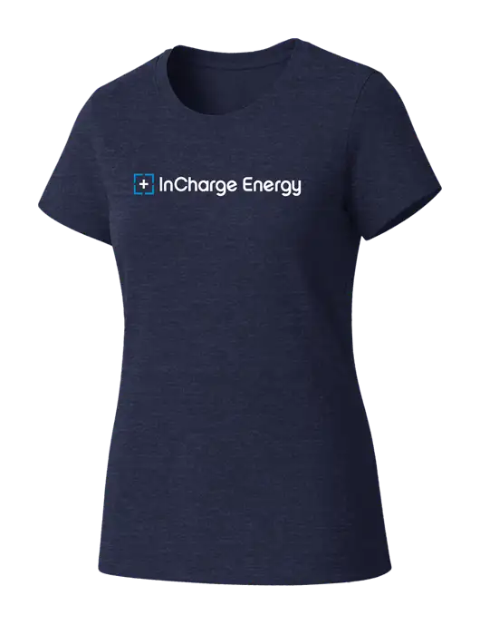 Womens Seriously Soft Heathered Navy T-Shirt w/InCharge Logo