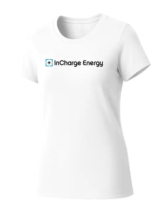Womens Seriously Soft White T-Shirt w/InCharge Logo