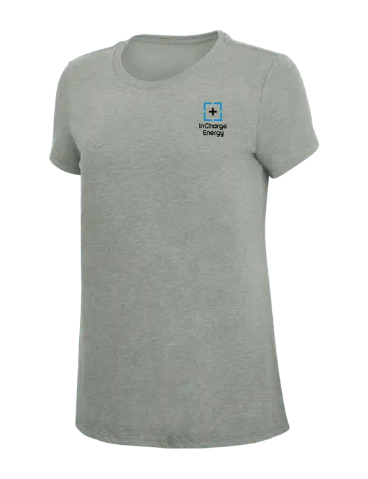 Womens Simply Soft Grey Frost 4.5oz  Poly/Combed Ring Spun Cotton T-Shirt w/InCharge Logo
