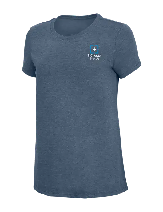 Womens Simply Soft Navy Frost 4.5oz  Poly/Combed Ring Spun Cotton T-Shirt w/InCharge Logo
