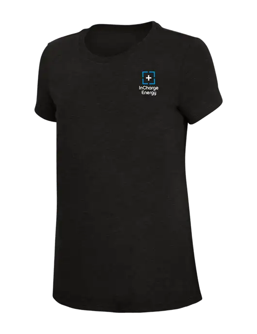 Womens Simply Soft Black 4.5oz Poly/Combed Ring Spun Cotton T-Shirt w/InCharge Logo