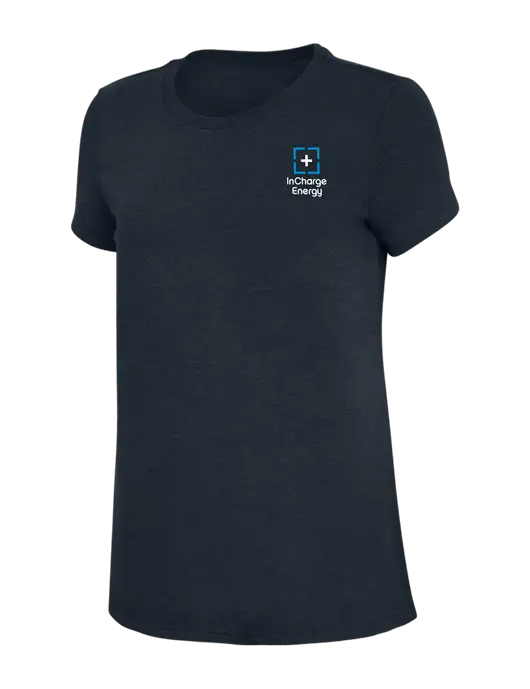 Womens Simply Soft Navy 4.5oz Poly/Combed Ring Spun Cotton T-Shirt w/InCharge Logo