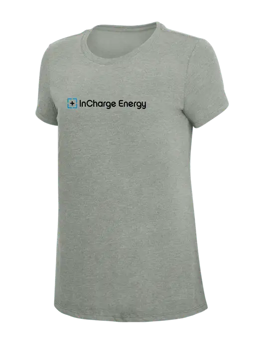 Womens Simply Soft Grey Frost 4.5oz  Poly/Combed Ring Spun Cotton T-Shirt w/InCharge Logo