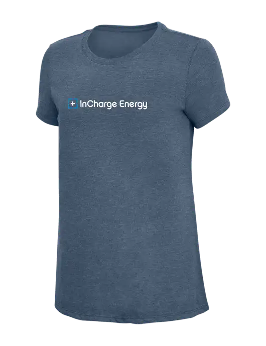 Womens Simply Soft Navy Frost 4.5oz  Poly/Combed Ring Spun Cotton T-Shirt w/InCharge Logo