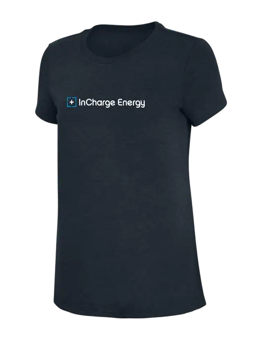 Womens Simply Soft Navy 4.5oz Poly/Combed Ring Spun Cotton T-Shirt w/InCharge Logo