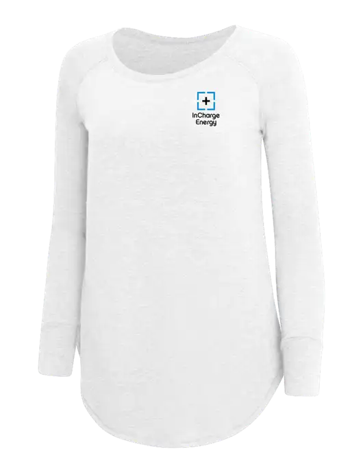 Womens Perfect Wide Collar Tunic Tri-Blend White 4.5 oz T-Shirt w/InCharge Logo