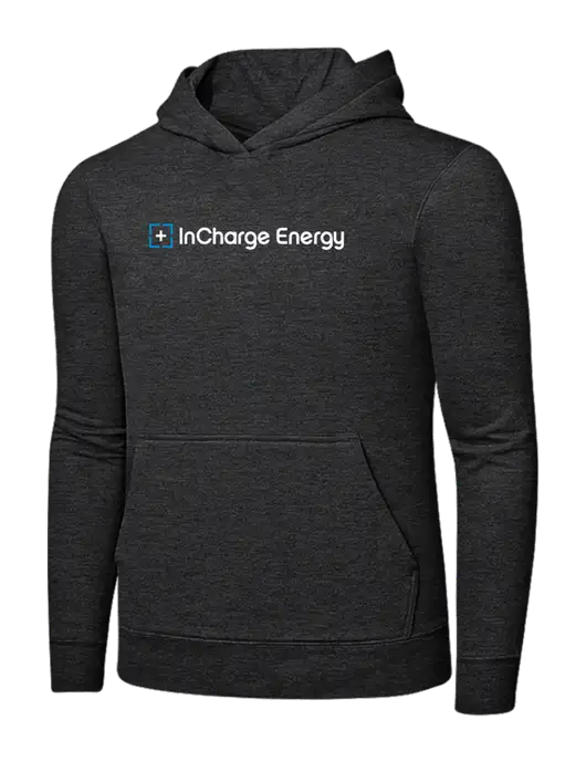Dark Heather Grey 7.8 oz Ring Spun Hooded Sweatshirt w/InCharge Logo