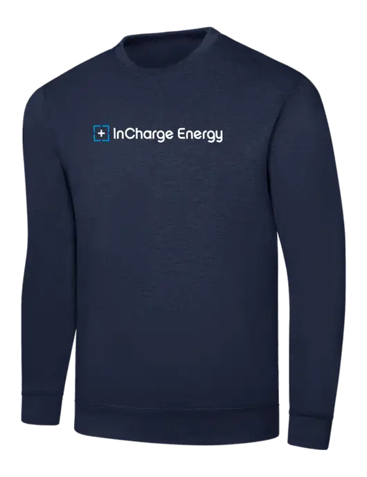 Navy 7.8 oz Ring Spun Crew Sweatshirt w/InCharge Logo