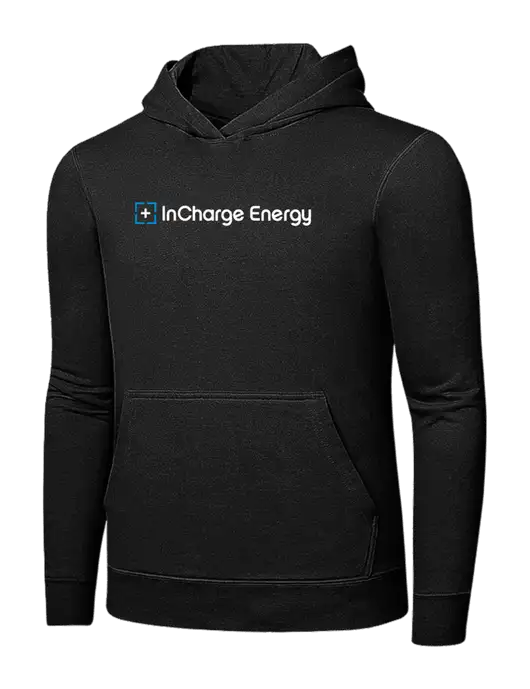 Jet Black 7.8 oz Ring Spun Hooded Sweatshirt w/InCharge Logo