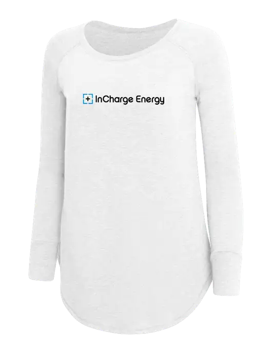 Womens Perfect Wide Collar Tunic Tri-Blend White 4.5 oz T-Shirt w/InCharge Logo