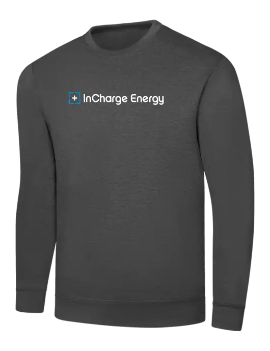 Charcoal 7.8 oz Ring Spun Crew Sweatshirt w/InCharge Logo
