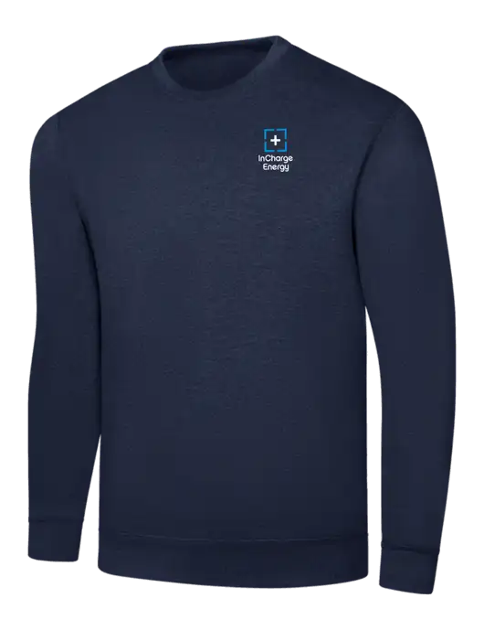 Navy 7.8 oz Ring Spun Crew Sweatshirt w/InCharge Logo