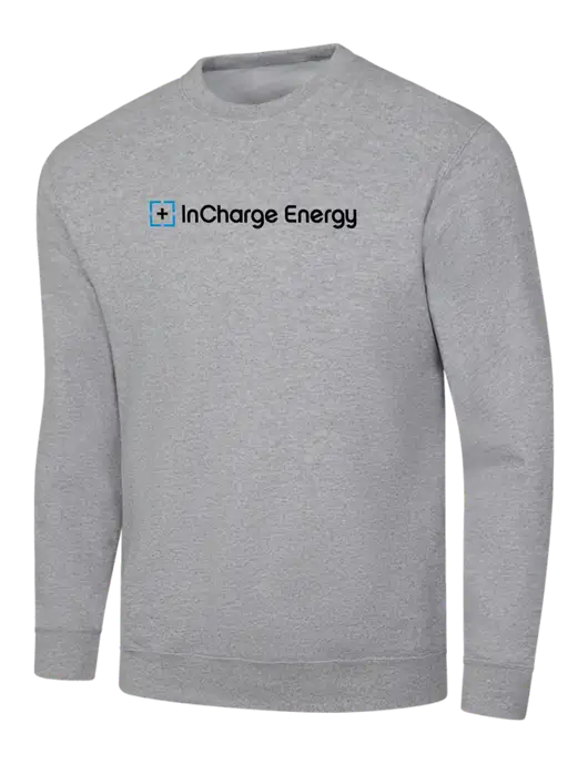 Light Grey Heather 7.8 oz Ring Spun Crew Sweatshirt w/InCharge Logo
