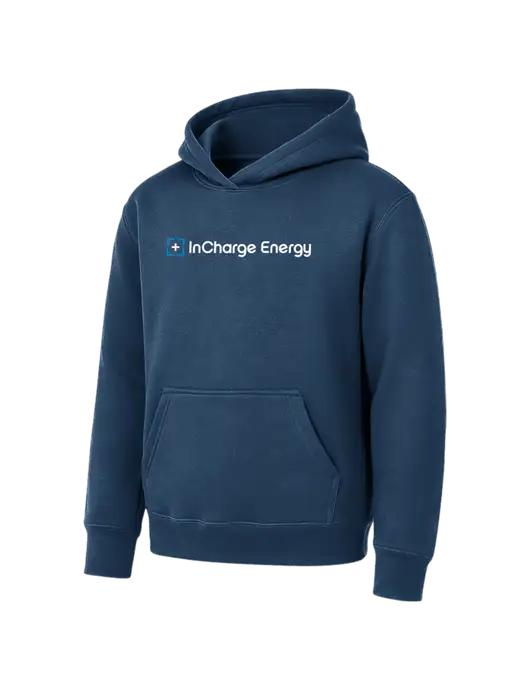 Youth Navy 7.8 oz Pullover Hooded Sweatshirt w/InCharge Logo