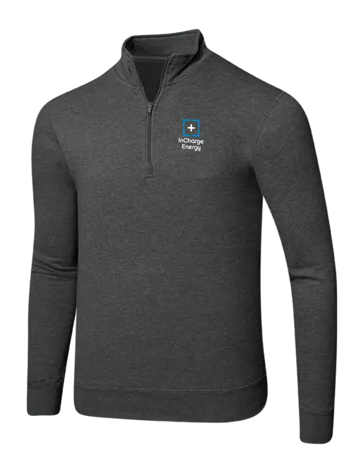 Dark Heather Grey 8.5 oz Ring Spun 1/4 Zip Pullover Sweatshirt w/InCharge Logo