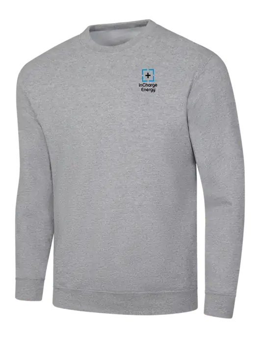 Light Grey Heather 7.8 oz Ring Spun Crew Sweatshirt w/InCharge Logo