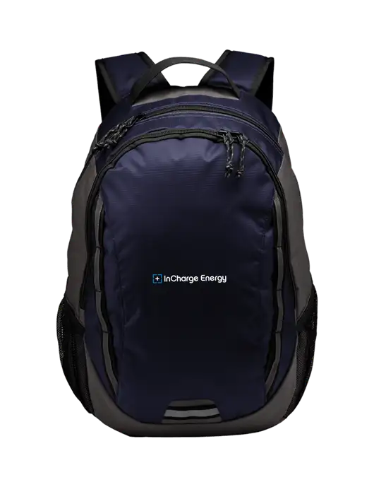 Ridge Deep Navy/Dark Charcoal Laptop Backpack w/InCharge Logo