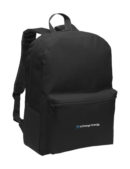 Casual Black Lightweight Laptop Backpack w/InCharge Logo
