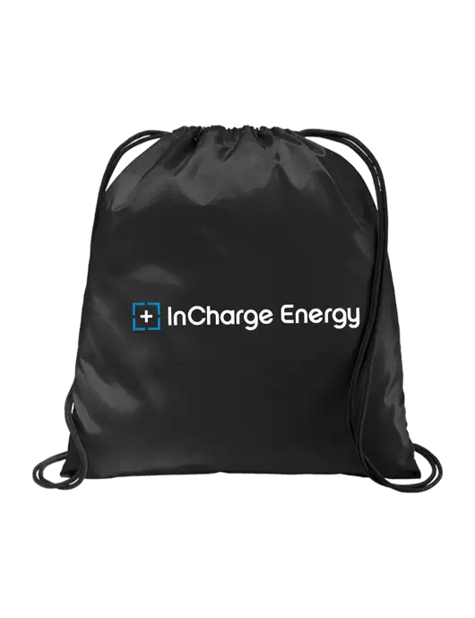 Drawstring  Black Cinch Pack w/InCharge Logo