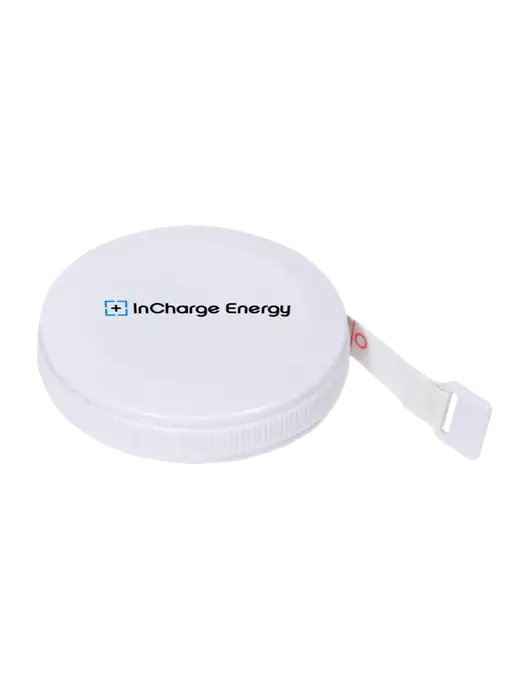 White Round Tape Measure w/InCharge Logo