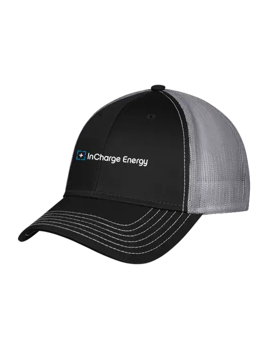 Black & Grey Mesh Trucker Cap Snap Back w/InCharge Logo