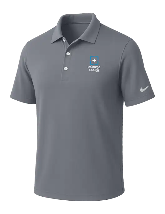 NIKE Medium Grey Dri-Fit Micro Pique Polo w/InCharge Logo