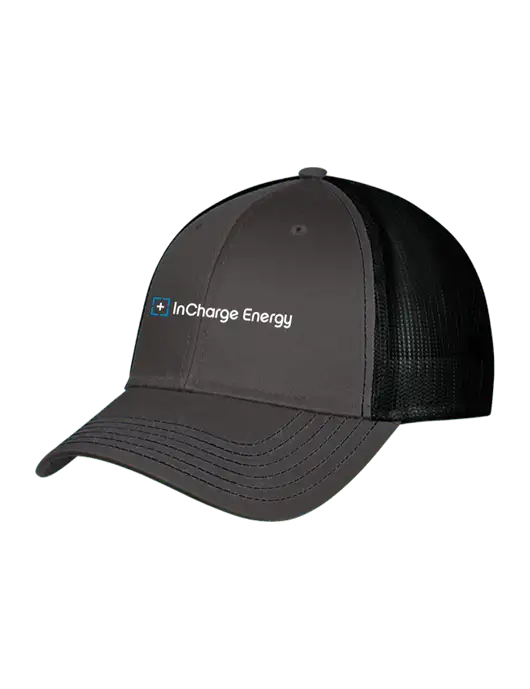 Charcoal & Black Mesh Trucker Cap Snap Back w/InCharge Logo