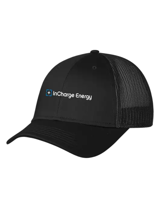 Black Mesh Trucker Cap Snap Back w/InCharge Logo