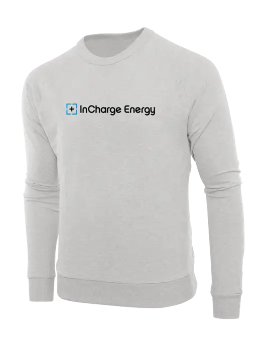 Allmade Granite Grey Heather Organic French Terry Crewneck Sweatshirt w/InCharge Logo