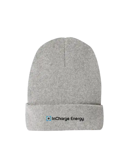 Recycled Light Heather Grey Beanie w/InCharge Logo