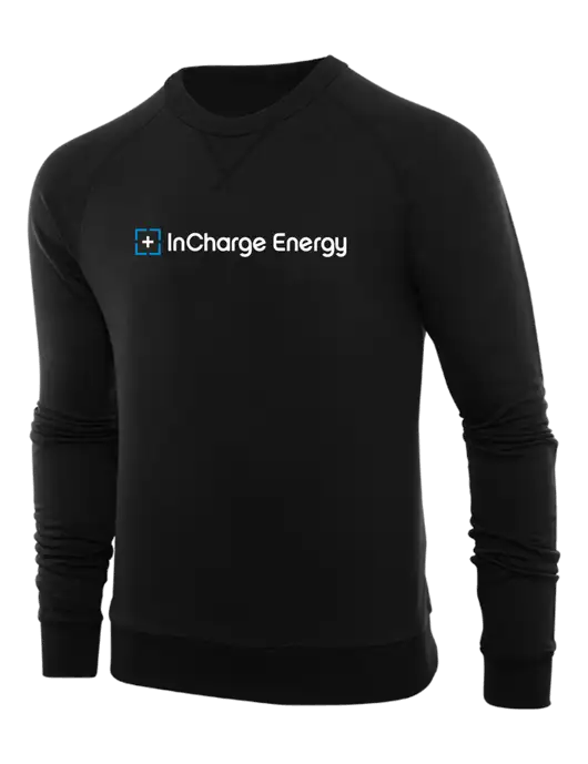 Allmade Deep Black Organic French Terry Crewneck Sweatshirt w/InCharge Logo