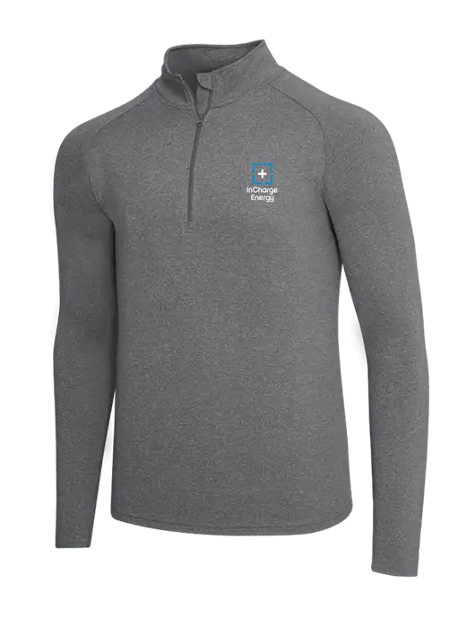 Dark Grey Heather Sport Wick Stretch 1/4 Zip Pullover w/InCharge Logo