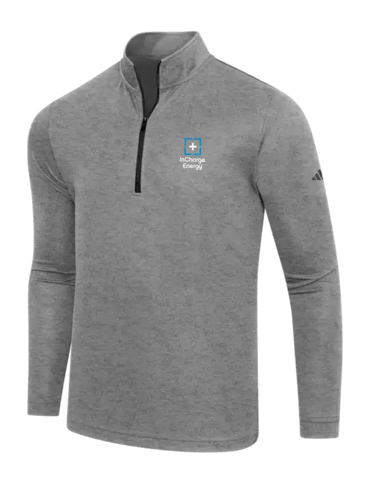 Adidas Black Heather  Lightweight Quarter Zip Pullover w/InCharge Logo