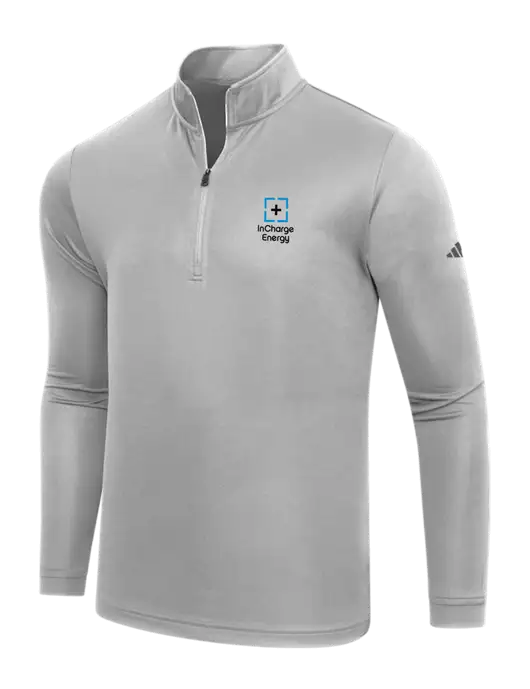 Adidas Medium Grey  Lightweight Quarter Zip Pullover w/InCharge Logo