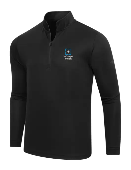 Adidas Black Lightweight Quarter Zip Pullover w/InCharge Logo