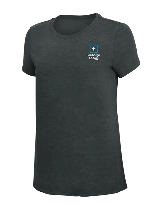 Womens Simply Soft Black Frost 4.5oz Poly/Combed Ring Spun Cotton T-Shirt w/InCharge Logo