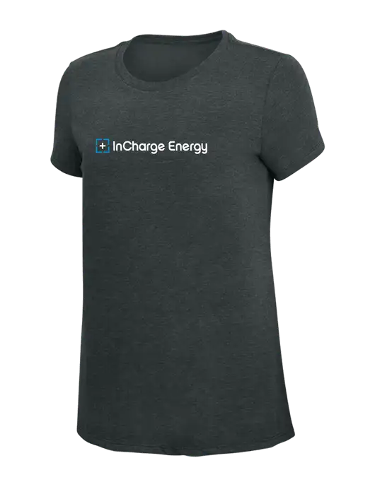 Womens Simply Soft Black Frost 4.5oz Poly/Combed Ring Spun Cotton T-Shirt w/InCharge Logo