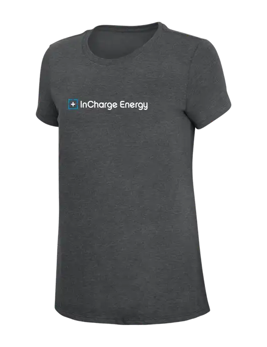 Womens Simply Soft Charcoal 4.5oz Poly/Combed Ring Spun Cotton T-Shirt w/InCharge Logo