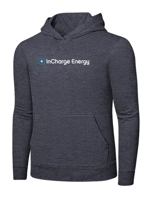 Heather Navy 7.8 oz Ring Spun Hooded Sweatshirt w/InCharge Logo