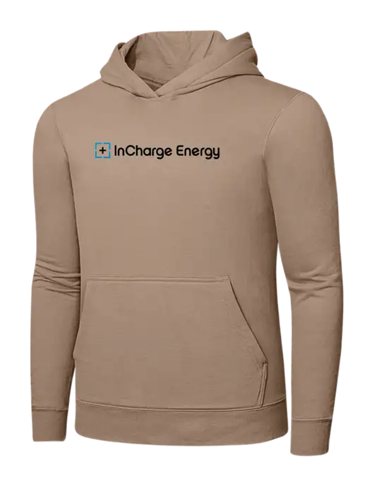 Sand 7.8. oz Ring Spun Hooded Sweatshirt w/InCharge Logo